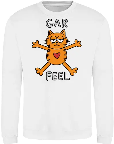 Gar Feel" Funny Sarcastic Orange Cat Hug Retro Graphic
