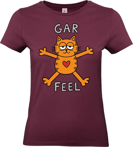 Gar Feel" Funny Sarcastic Orange Cat Hug Retro Graphic - gar feel shirt, funny orange cat t-shirt, sarcastic cat graphic tee, orange tabby cat hug design, relatable mood apparel, minimalist cat doodle shirt, funny cat parody top, lazy cat aesthetic clothing, quirky feline t-shirt, retro comic style merch, hand drawn cat illustration, cynical cat lover gift, bold orange character shirt, humorous animal t-shirt, sarcastic hug graphic, orange cat with heart design, trendy irony streetwear, vintage cartoon parody clothing, funny pet apparel - Standard T-Shirt (Women)