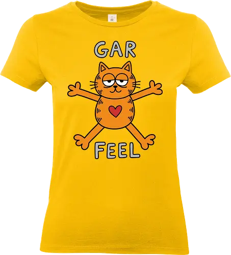 Gar Feel" Funny Sarcastic Orange Cat Hug Retro Graphic - gar feel shirt, funny orange cat t-shirt, sarcastic cat graphic tee, orange tabby cat hug design, relatable mood apparel, minimalist cat doodle shirt, funny cat parody top, lazy cat aesthetic clothing, quirky feline t-shirt, retro comic style merch, hand drawn cat illustration, cynical cat lover gift, bold orange character shirt, humorous animal t-shirt, sarcastic hug graphic, orange cat with heart design, trendy irony streetwear, vintage cartoon parody clothing, funny pet apparel - Standard T-Shirt (Women)