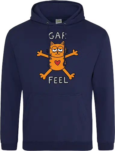 Gar Feel" Funny Sarcastic Orange Cat Hug Retro Graphic