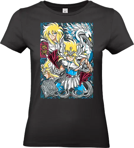 Cygnus Hyoga - saint seiya, hyoga cygnus, cygnus saint, ice warrior, bronze saint, zodiac anime, shonen classic, manga series, anime art - Standard T-Shirt (Women)