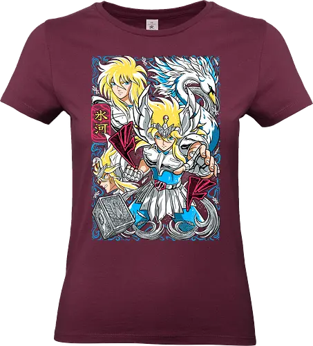 Cygnus Hyoga - saint seiya, hyoga cygnus, cygnus saint, ice warrior, bronze saint, zodiac anime, shonen classic, manga series, anime art - Standard T-Shirt (Women)
