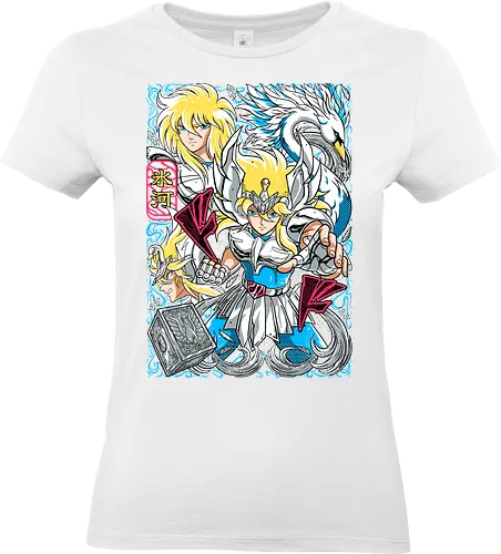 Cygnus Hyoga - saint seiya, hyoga cygnus, cygnus saint, ice warrior, bronze saint, zodiac anime, shonen classic, manga series, anime art - Standard T-Shirt (Women)
