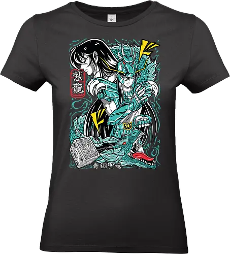 Dragon Shiryu - saint seiya, shiryu dragon, dragon saint, bronze saint, dragon warrior, zodiac anime, shonen classic, manga series, anime art - Standard T-Shirt (Women)