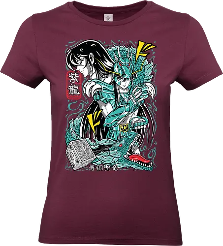 Dragon Shiryu - saint seiya, shiryu dragon, dragon saint, bronze saint, dragon warrior, zodiac anime, shonen classic, manga series, anime art - Standard T-Shirt (Women)