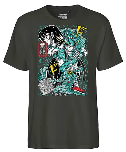 Dragon Shiryu - saint seiya, shiryu dragon, dragon saint, bronze saint, dragon warrior, zodiac anime, shonen classic, manga series, anime art - Fairtrade T-Shirt