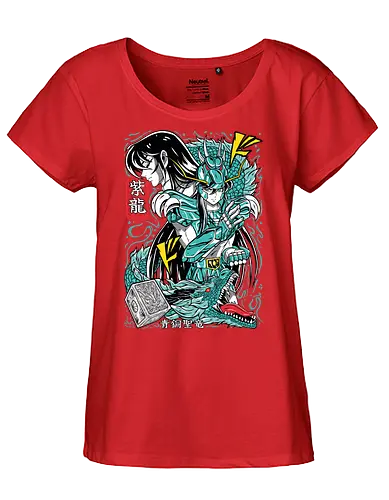 Dragon Shiryu - saint seiya, shiryu dragon, dragon saint, bronze saint, dragon warrior, zodiac anime, shonen classic, manga series, anime art - Fairtrade Girl Shirt