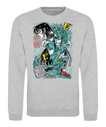 Dragon Shiryu - saint seiya, shiryu dragon, dragon saint, bronze saint, dragon warrior, zodiac anime, shonen classic, manga series, anime art - Sweatshirt