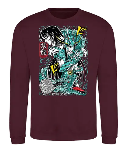 Dragon Shiryu - saint seiya, shiryu dragon, dragon saint, bronze saint, dragon warrior, zodiac anime, shonen classic, manga series, anime art - Sweatshirt