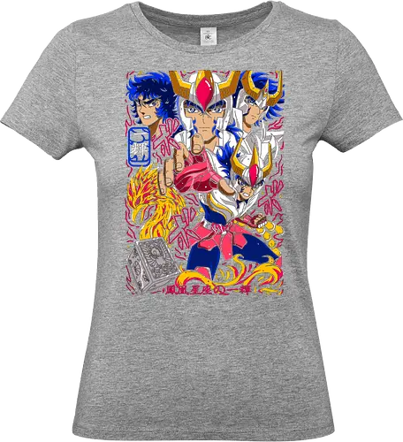 Immortal Phoenix - saint seiya, phoenix ikki, reborn warrior, bronze saint, fire aura, zodiac anime, shonen classic, manga series, anime art - Standard T-Shirt (Women)