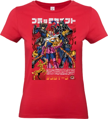 Phoenix vs Black Saints - saint seiya, phoenix ikki, black saints, dark warriors, bronze saint battle, zodiac anime, shonen classic, manga series, anime art - Standard T-Shirt (Women)