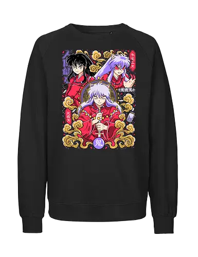 Human Heart, Demon Power - inuyasha, human form, demon form, hanyō warrior, feudal fantasy, supernatural anime, classic shonen, manga art - Fairtrade Sweatshirt