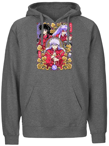 Human Heart, Demon Power - inuyasha, human form, demon form, hanyō warrior, feudal fantasy, supernatural anime, classic shonen, manga art - Fairtrade Hoodie