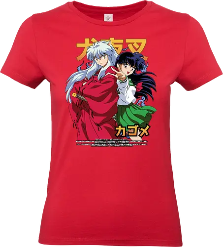 Across Time Together - inuyasha, kagome higurashi, anime couple, feudal romance, shikon jewel, fantasy anime, manga series, anime art - Standard T-Shirt (Women)
