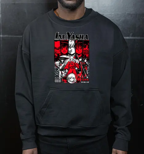 Inuyasha – Demon Blood Awakening - inuyasha, Slayer, tessaiga sword, feudal fantasy, yokai battles, classic anime, shonen manga, japanese anime, anime art - Cropped Sweatshirt