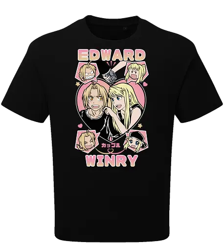 Edward & Winry – Alchemist’s Promise - fullmetal alchemist, edward elric, winry rockbell, anime couple, automail mechanic, alchemy power, brotherhood anime, manga series, anime art - Oversize T-Shirt