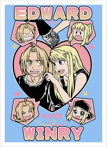 Edward & Winry – Alchemist’s Promise - fullmetal alchemist, edward elric, winry rockbell, anime couple, automail mechanic, alchemy power, brotherhood anime, manga series, anime art - Artprint