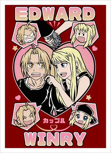 Edward & Winry – Alchemist’s Promise - fullmetal alchemist, edward elric, winry rockbell, anime couple, automail mechanic, alchemy power, brotherhood anime, manga series, anime art - Artprint