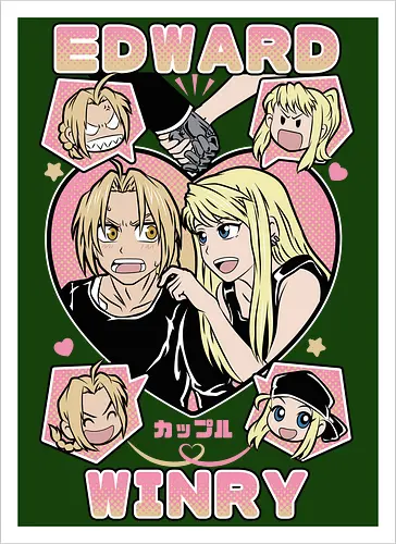Edward & Winry – Alchemist’s Promise - fullmetal alchemist, edward elric, winry rockbell, anime couple, automail mechanic, alchemy power, brotherhood anime, manga series, anime art - Artprint