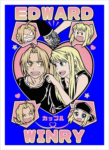 Edward & Winry – Alchemist’s Promise - fullmetal alchemist, edward elric, winry rockbell, anime couple, automail mechanic, alchemy power, brotherhood anime, manga series, anime art - Artprint