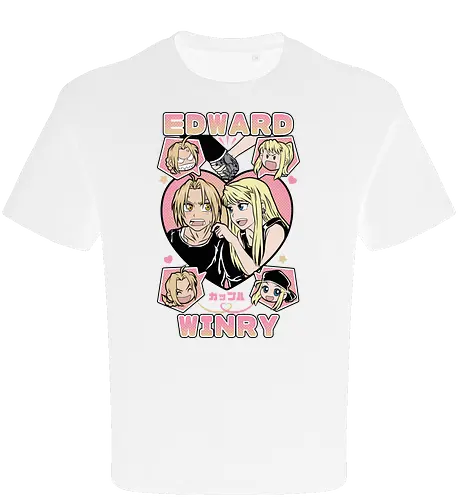 Edward & Winry – Alchemist’s Promise - fullmetal alchemist, edward elric, winry rockbell, anime couple, automail mechanic, alchemy power, brotherhood anime, manga series, anime art - Oversize T-Shirt