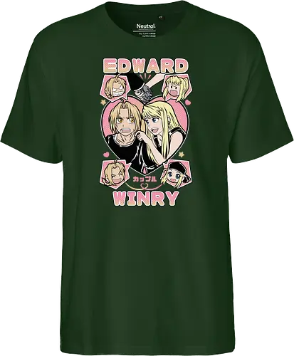 Edward & Winry – Alchemist’s Promise - fullmetal alchemist, edward elric, winry rockbell, anime couple, automail mechanic, alchemy power, brotherhood anime, manga series, anime art - Fairtrade T-Shirt