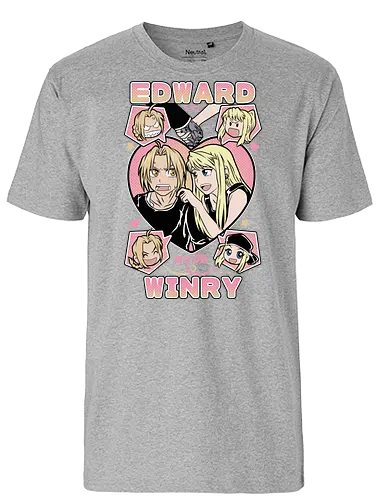 Edward & Winry – Alchemist’s Promise - fullmetal alchemist, edward elric, winry rockbell, anime couple, automail mechanic, alchemy power, brotherhood anime, manga series, anime art - Fairtrade T-Shirt