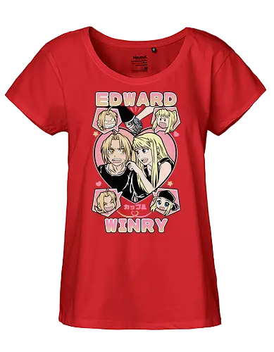 Edward & Winry – Alchemist’s Promise - fullmetal alchemist, edward elric, winry rockbell, anime couple, automail mechanic, alchemy power, brotherhood anime, manga series, anime art - Fairtrade Girl Shirt