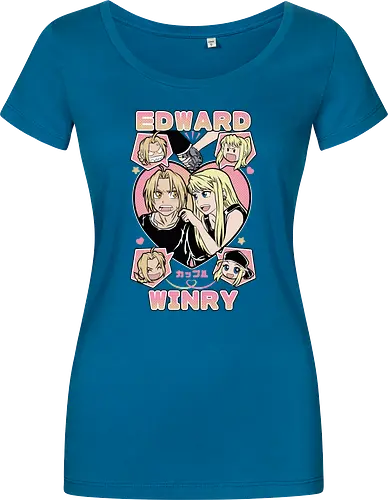Edward & Winry – Alchemist’s Promise - fullmetal alchemist, edward elric, winry rockbell, anime couple, automail mechanic, alchemy power, brotherhood anime, manga series, anime art - Women T-Shirt