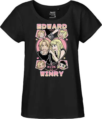 Edward & Winry – Alchemist’s Promise - fullmetal alchemist, edward elric, winry rockbell, anime couple, automail mechanic, alchemy power, brotherhood anime, manga series, anime art - Fairtrade Girl Shirt