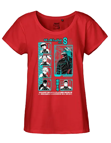 Kaiju No 8 – Defense Force Rising - kaiju no 8, monster anime, defense force, giant creature battle, action shonen, manga series, anime art - Fairtrade Girl Shirt