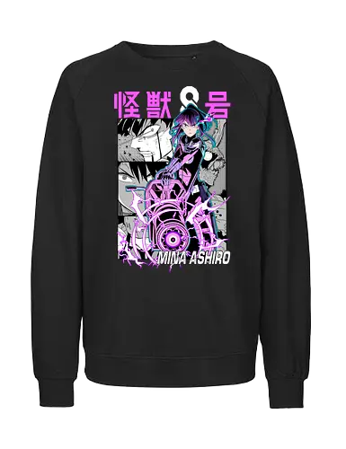 Mina Ashiro – Commander of the Defense Force - kaiju no 8, mina ashiro, defense force captain, powerful sniper, anime commander, kaiju battle, manga series, anime art - Fairtrade Sweatshirt