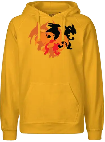 Feuer-Entwicklungslinie - Starter Familie - charmander entwicklung, Dragon, teetan, entwicklungslinie, mega entwicklung, minimalistische kunst, ash charizard, generation 1, pocketmonster t-shirt, pocketmonster kanto, pocketmonster starter, anime kleidung, mega charizard, charmeleon, feuer typ - Fairtrade Hoodie
