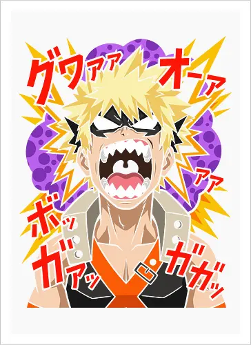 Explosive Rage Katsuki Bakugo Academia Anime Graphic