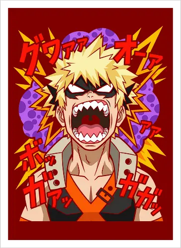 Explosive Rage Katsuki Bakugo Academia Anime Graphic