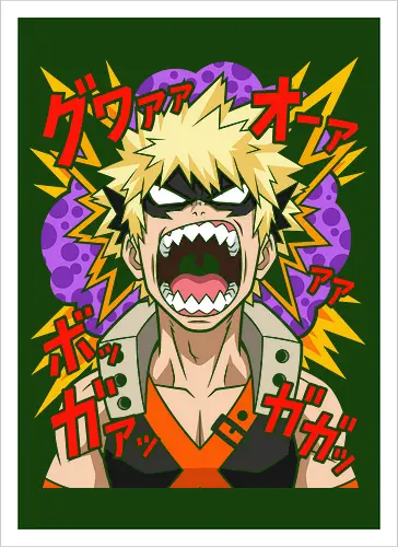 Explosive Rage Katsuki Bakugo Academia Anime Graphic