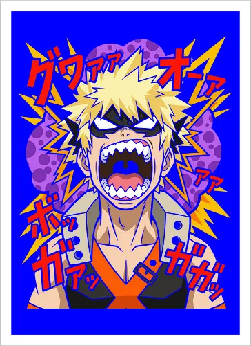 Explosive Rage Katsuki Bakugo Academia Anime Graphic