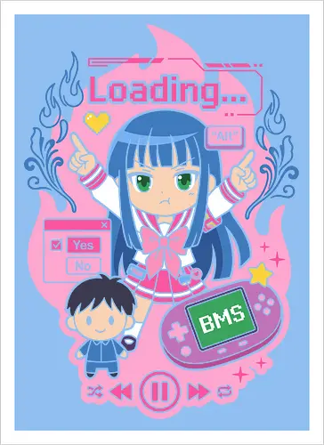 Loading Alt Kawaii Gamer Girl Retro Handheld Console Graphic