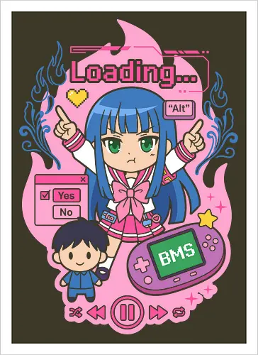 Loading Alt Kawaii Gamer Girl Retro Handheld Console Graphic
