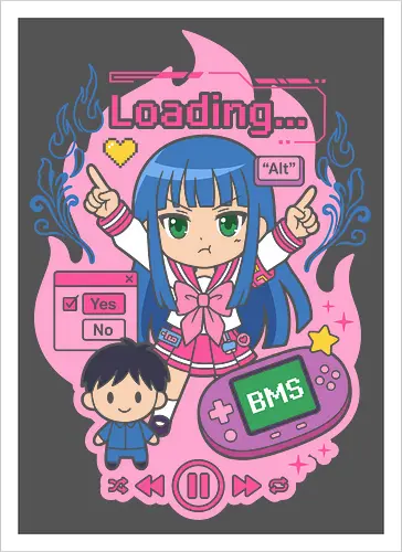 Loading Alt Kawaii Gamer Girl Retro Handheld Console Graphic