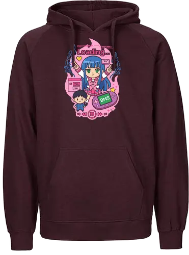 Loading Alt Kawaii Gamer Girl Retro Handheld Console Graphic - loading screen parody top, cute gaming enthusiast gift, vibrant anime illustration tee, trendy internet culture fashion, handheld gaming fan apparel, loading alt girl shirt, kawaii gamer t-shirt, retro handheld console graphic tee, anime school girl streetwear, pixel art aesthetic clothing, pink and blue vaporwave design, cyber kawaii apparel, gaming status bar top, alt fashion t-shirt, harajuku gamer girl merch, bms console graphic, 2000s nostalgia clothing, aesthetic anime girl shirt, pixel heart streetwear - Fairtrade Hoodie