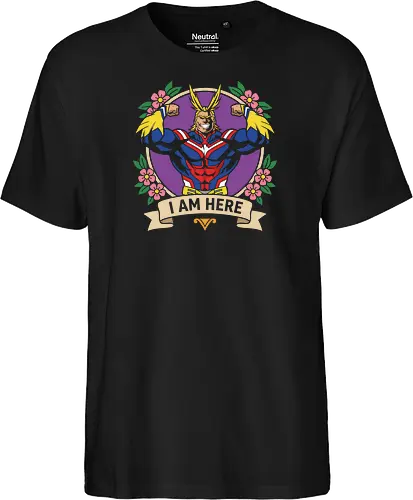 "I Am Here" All Might Academia Floral Emblem Graphic