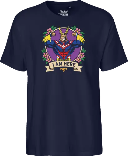 "I Am Here" All Might Academia Floral Emblem Graphic