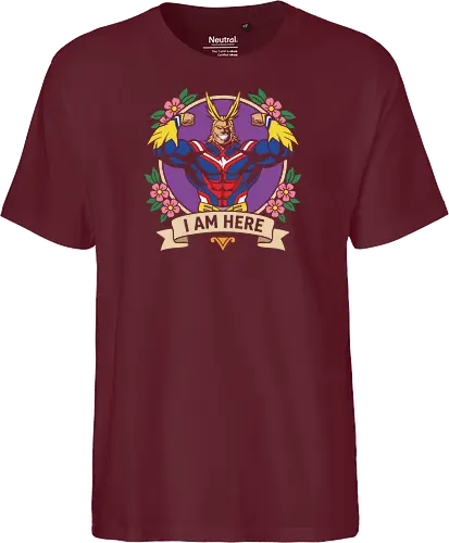 "I Am Here" All Might Academia Floral Emblem Graphic