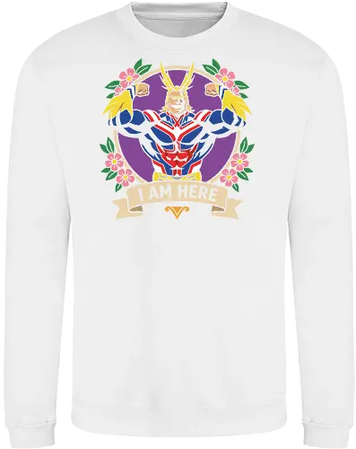 "I Am Here" All Might Academia Floral Emblem Graphic