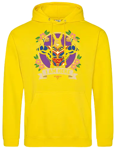 "I Am Here" All Might Academia Floral Emblem Graphic