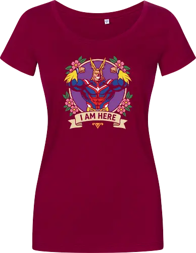 "I Am Here" All Might Academia Floral Emblem Graphic