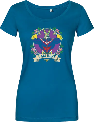 "I Am Here" All Might Academia Floral Emblem Graphic