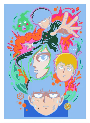 "Psychic Awakening" Mob Shigeo Kageyama Retro Anime