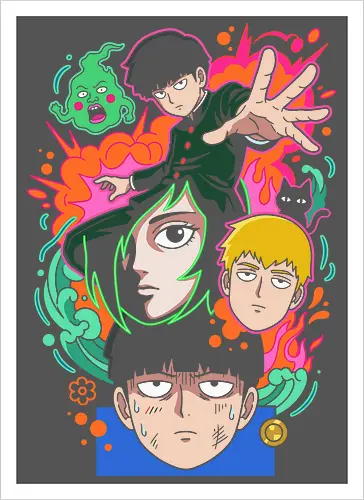 "Psychic Awakening" Mob Shigeo Kageyama Retro Anime